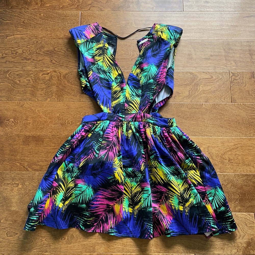 Multicolor cut out romper / festival or birthday outfit